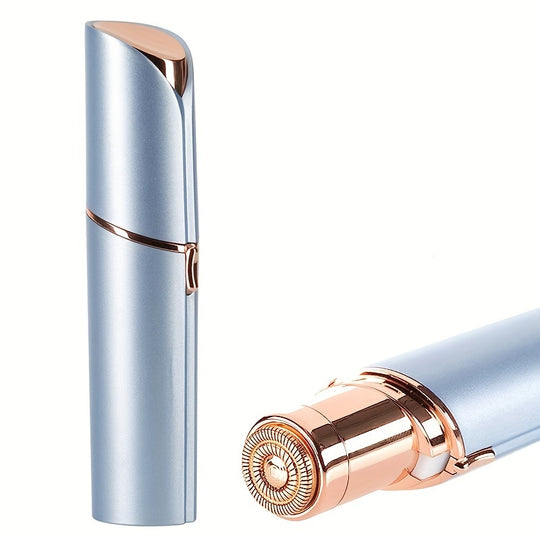 BareBloom | Gesichtshaarentferner für Frauen - schmerzfrei & wiederaufladbar über USB Blau Decorique.de