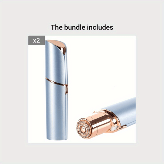 BareBloom | Gesichtshaarentferner für Frauen - schmerzfrei & wiederaufladbar über USB Blau*2 Decorique.de