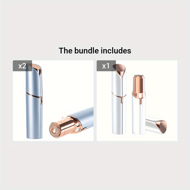 BareBloom | Gesichtshaarentferner für Frauen - schmerzfrei & wiederaufladbar über USB Blau*2+Weiß Decorique.de