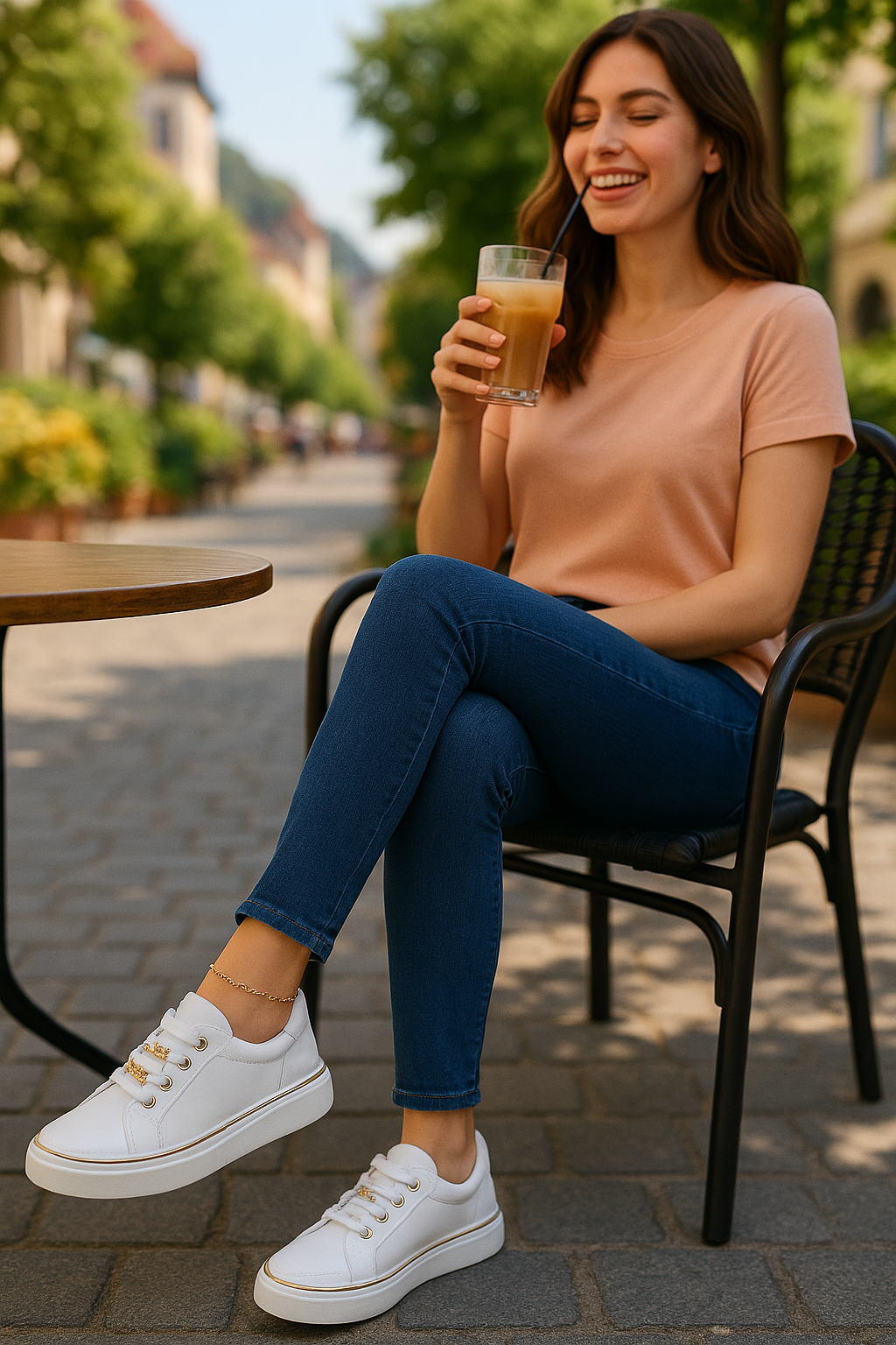 Bellazza | Damen-Sneaker – Komfort trifft Stil in Weißgold Decorique.de