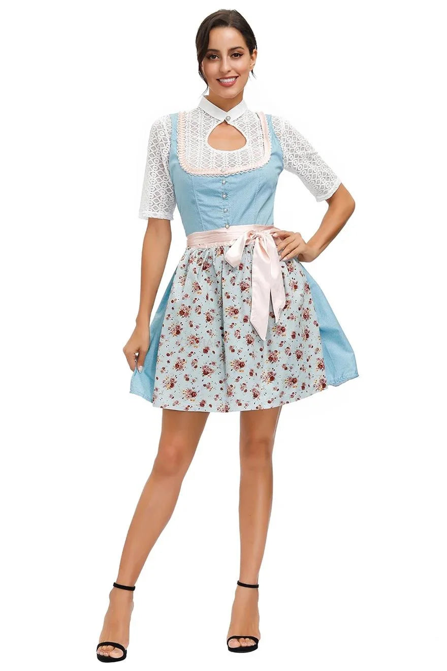 BergBlüte | Damen-Dirndl – Traditioneller Charme für das Oktoberfest Blau Decorique.de
