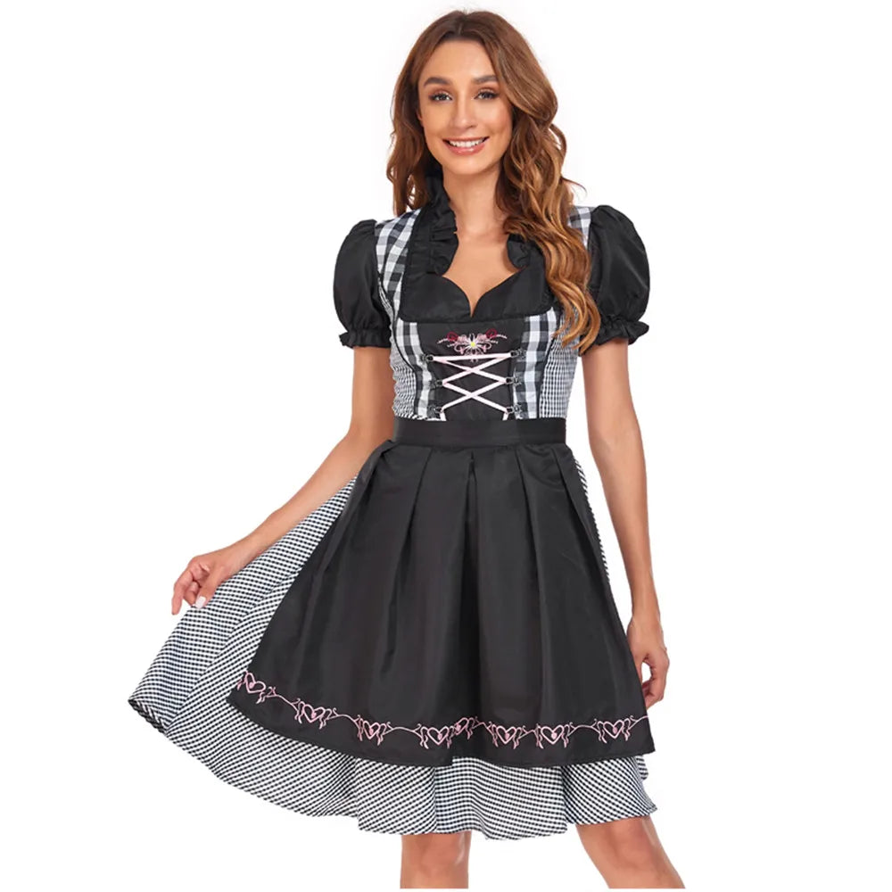 Bergnacht | Damen-Dirndl – Klassisch Schwarz Schwarz Decorique.de