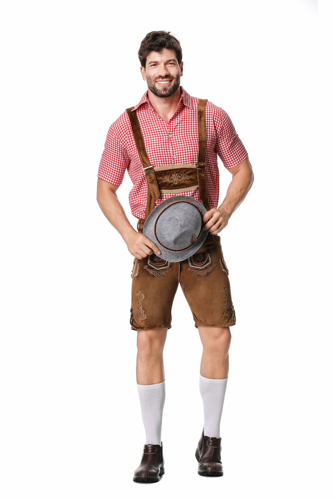 Bergwalder | Herren-Oktoberfestset mit Lederhose & Kariertem Hemd Decorique.de