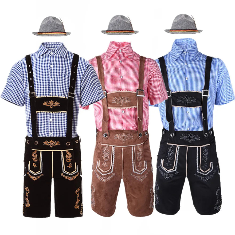 Bergwalder | Herren-Oktoberfestset mit Lederhose & Kariertem Hemd Decorique.de