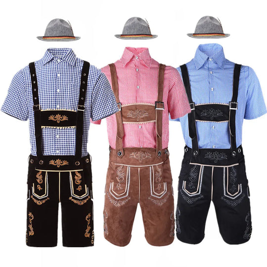 Bergwalder | Herren-Oktoberfestset mit Lederhose & Kariertem Hemd Decorique.de