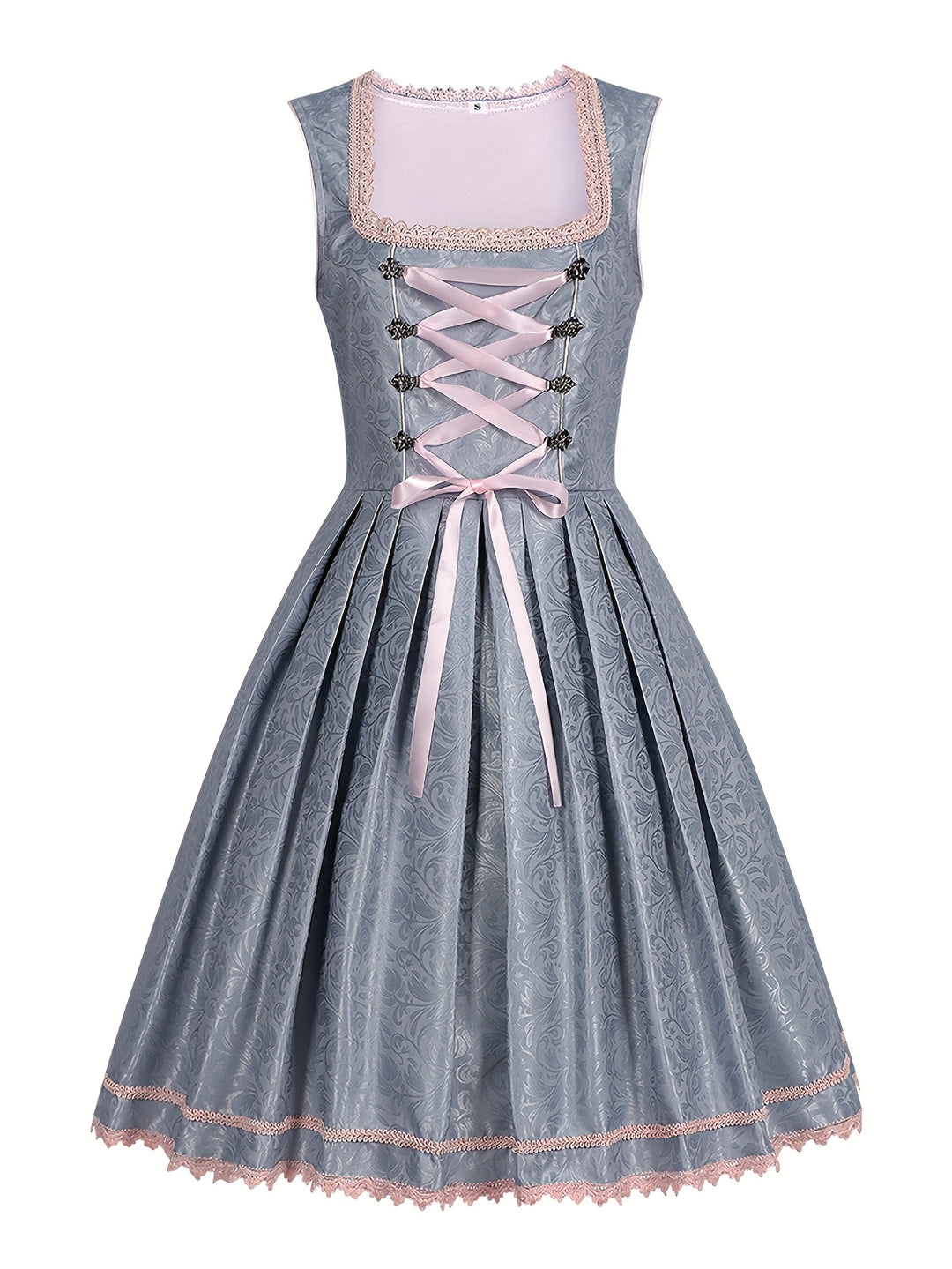 Bergwiese | Damen-Midikleid mit Schürze – Traditionelles Bierfestkostüm Decorique.de