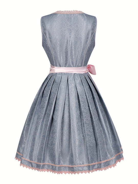 Bergwiese | Damen-Midikleid mit Schürze – Traditionelles Bierfestkostüm Decorique.de