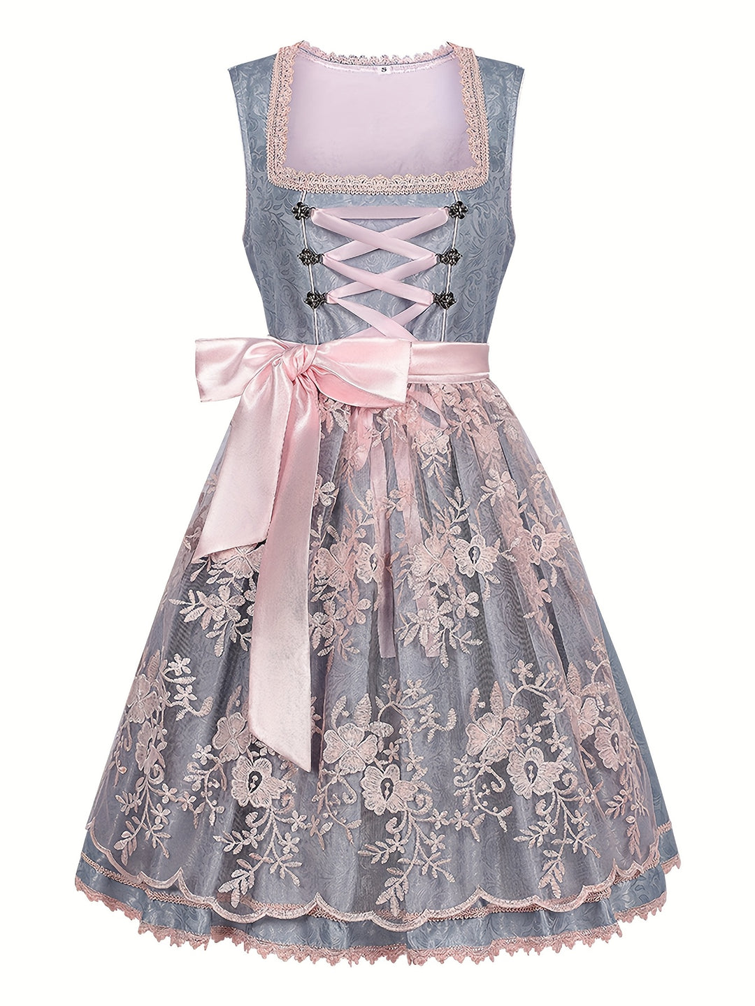 Bergwiese | Damen-Midikleid mit Schürze – Traditionelles Bierfestkostüm Decorique.de