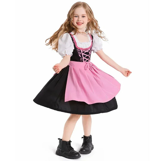 Bergwiesn | Mädchen-Dirndlkleid mit Schürze für Oktoberfest & Feste Decorique.de