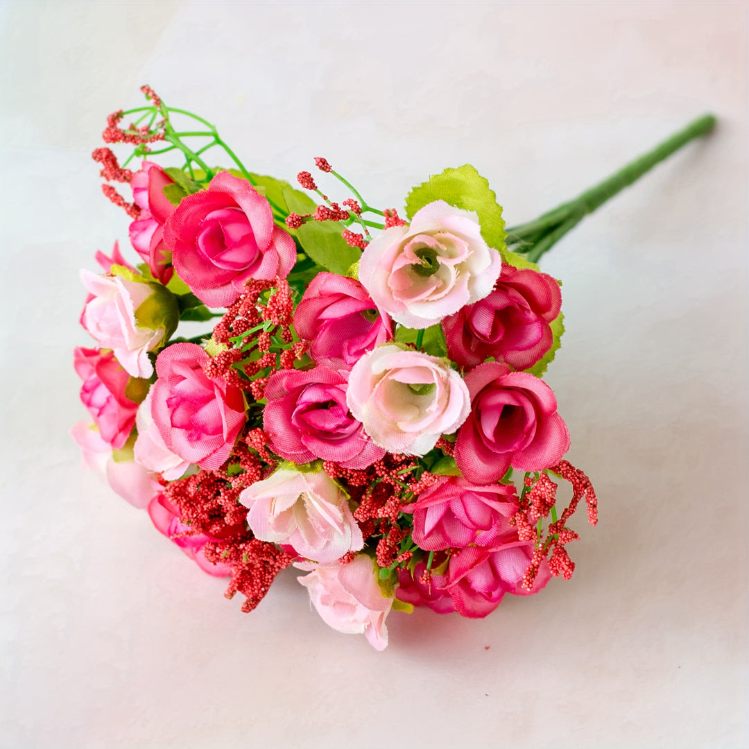 BloomArt | Kunstrosen-Bündel 21 Köpfe – Für Vase, Kranz & DIY