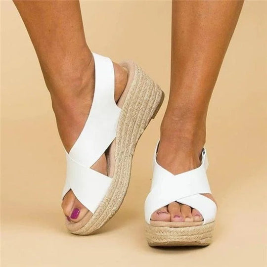 Bianca | Espadrille-Sandalen Elegant für Damen Weiß Decorique.de
