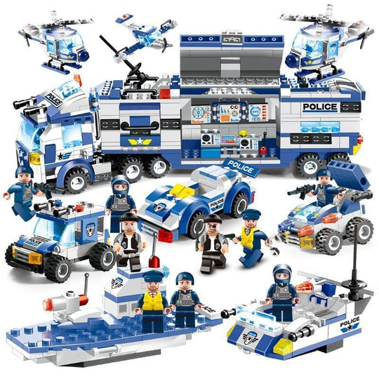 BlockForce | 8-in-1 Polizei LKW – SWAT Bauklötze für Kinder Decorique.de