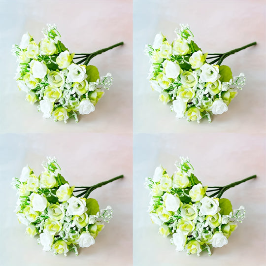 BloomArt | Kunstrosen-Bündel 21 Köpfe – Für Vase, Kranz & DIY 4Stk Weiß Decorique.de