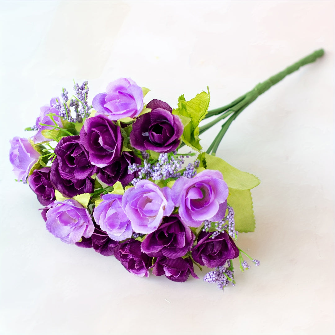BloomArt | Kunstrosen-Bündel 21 Köpfe – Für Vase, Kranz & DIY Lila Decorique.de