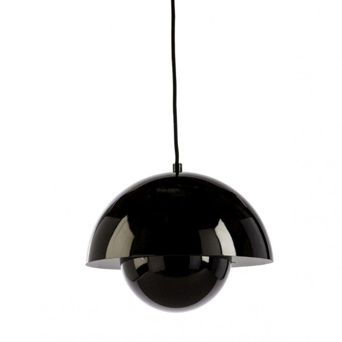 BlossiGlow | Makrone Blume Knospe Design Lampe Klar Schwarz Decorique.de