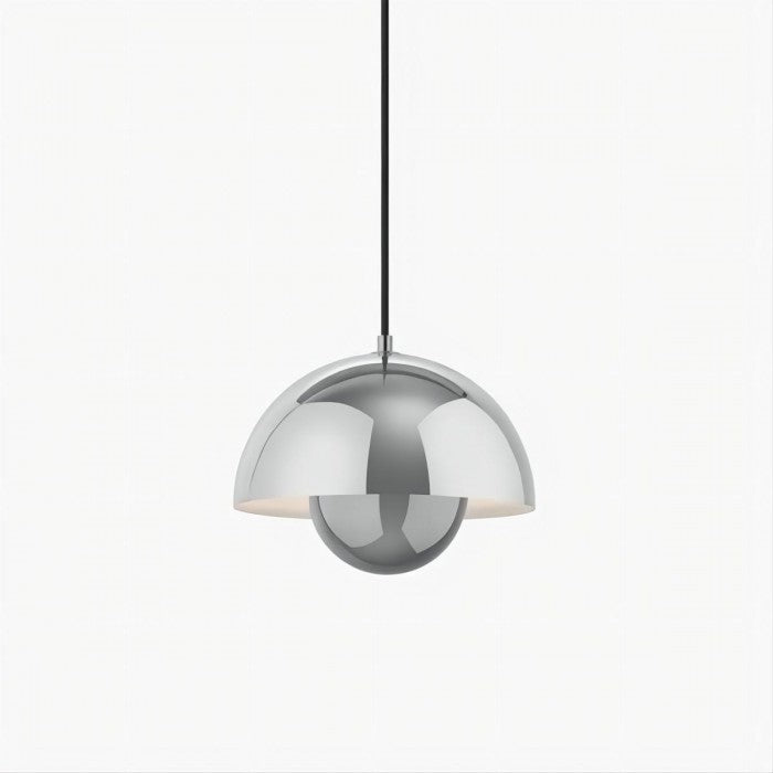 BlossiGlow | Makrone Blume Knospe Design Lampe Polierter Edelstahl Decorique.de