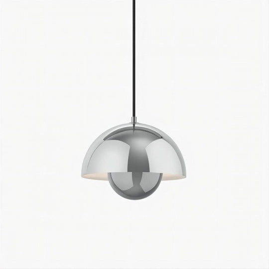 BlossiGlow | Makrone Blume Knospe Design Lampe Polierter Edelstahl Decorique.de
