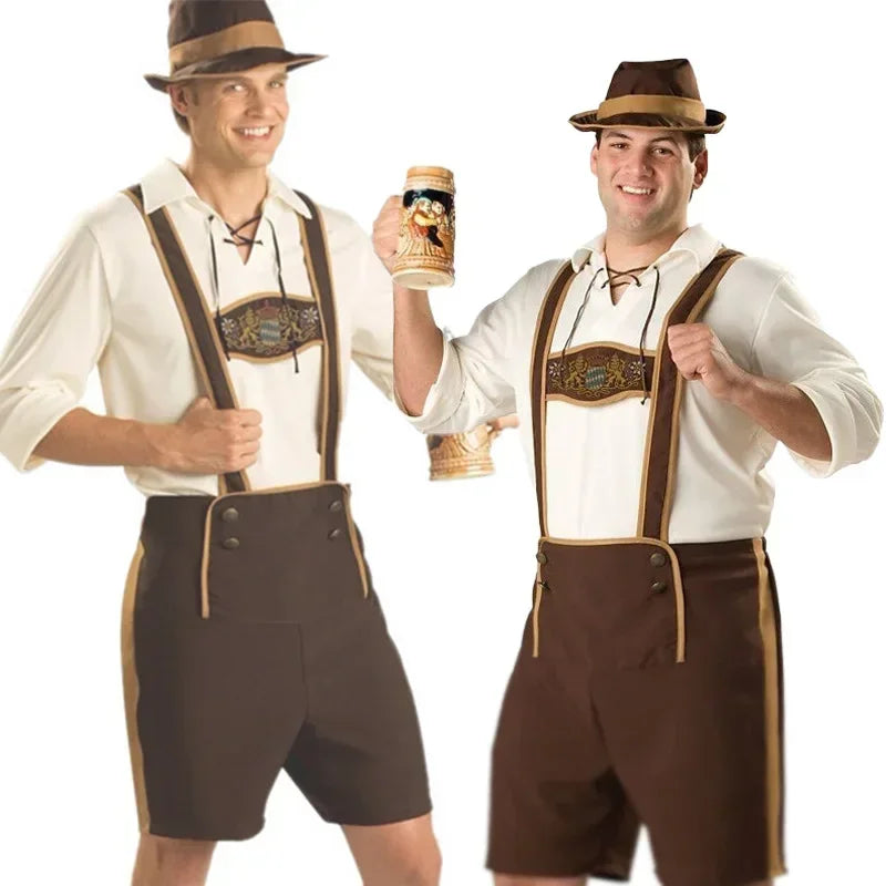 BrauMeister | Herren-Oktoberfestset mit Kurzer Lederhose & Hemd Decorique.de