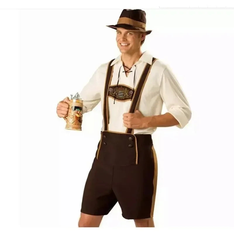 BrauMeister | Herren-Oktoberfestset mit Kurzer Lederhose & Hemd Decorique.de