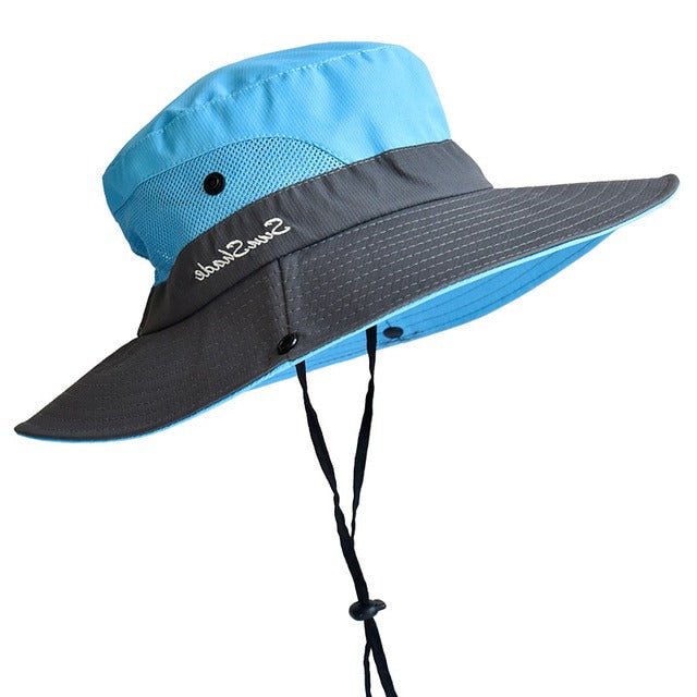 BreezeHat | Faltbarer Sonnenhut mit UV-Schutz Blau Decorique.de