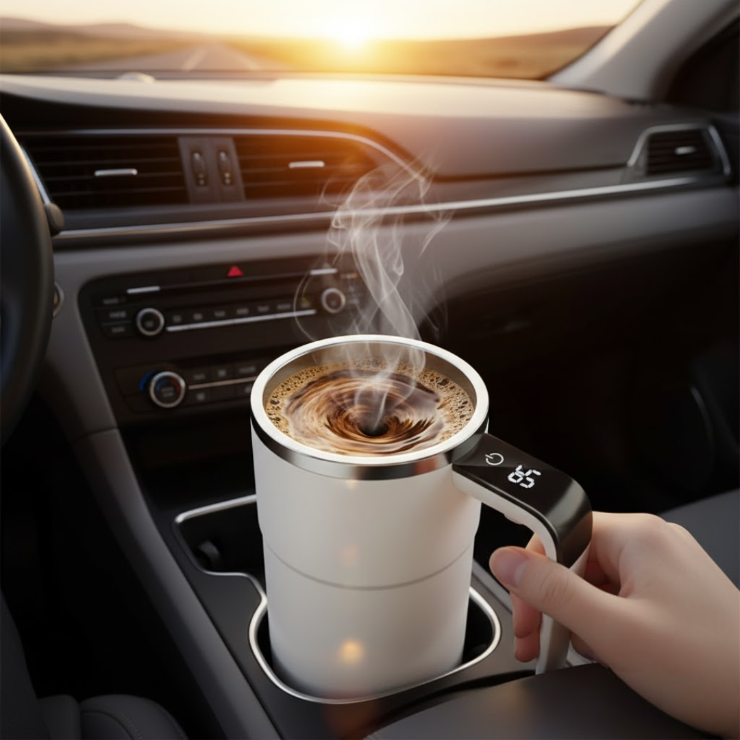 BrewSpin | Selbstrührender Kaffeebecher - Wiederaufladbarer magnetischer Mixer Decorique.de