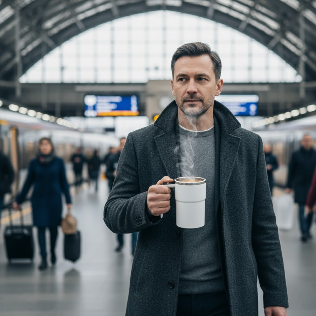 BrewSpin | Selbstrührender Kaffeebecher - Wiederaufladbarer magnetischer Mixer Decorique.de