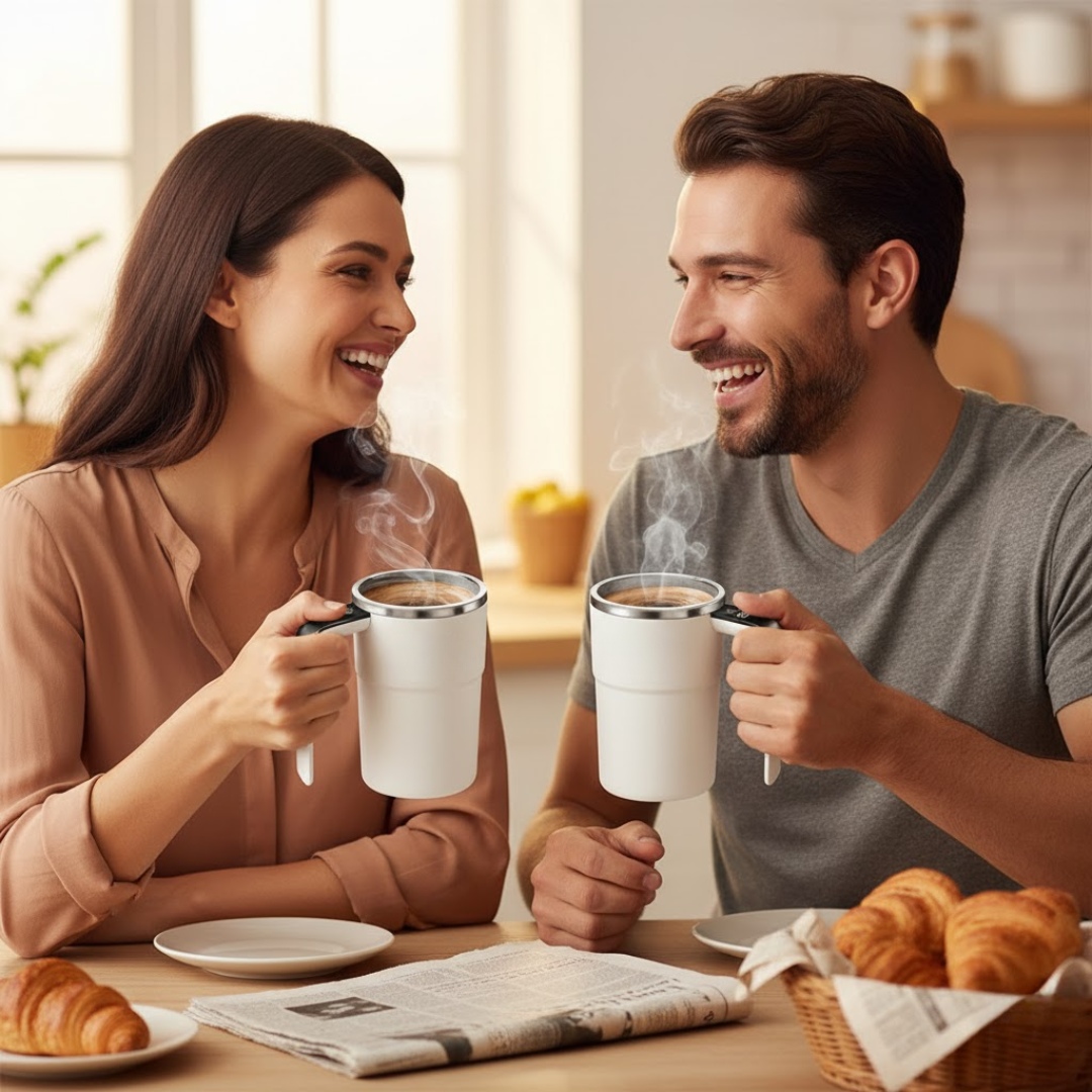 BrewSpin | Selbstrührender Kaffeebecher - Wiederaufladbarer magnetischer Mixer Decorique.de