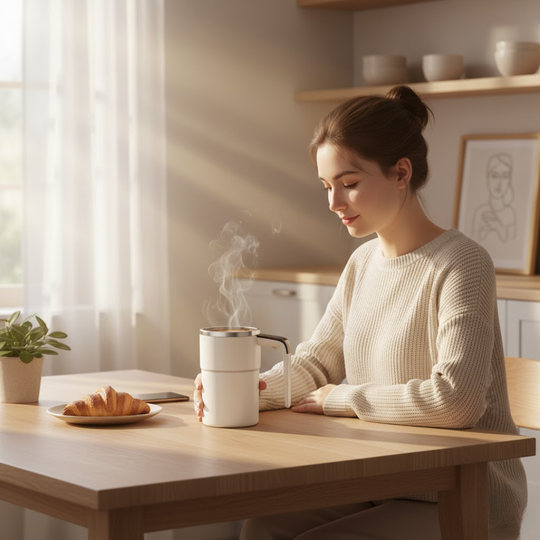 BrewSpin | Selbstrührender Kaffeebecher - Wiederaufladbarer magnetischer Mixer Decorique.de