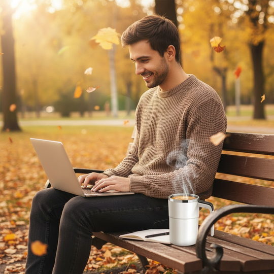 BrewSpin | Selbstrührender Kaffeebecher - Wiederaufladbarer magnetischer Mixer Decorique.de