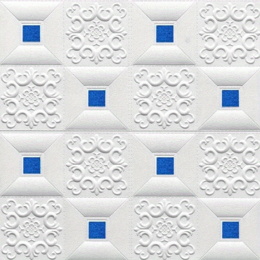 BrickLux | 3D Ziegel Wandtapete – Selbstklebend & wasserfester Blau 70*70 cm Decorique.de