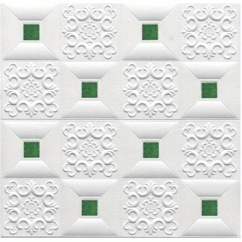 BrickLux | 3D Ziegel Wandtapete – Selbstklebend & wasserfester Grün 70*70 cm Decorique.de