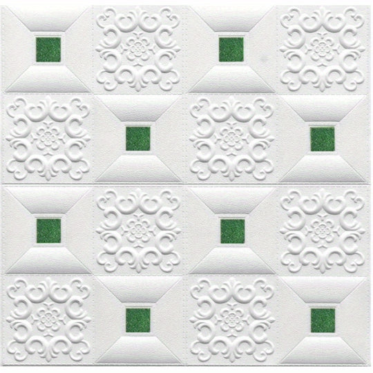 BrickLux | 3D Ziegel Wandtapete – Selbstklebend & wasserfester Grün 70*70 cm Decorique.de