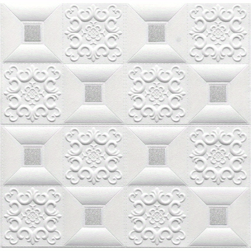 BrickLux | 3D Ziegel Wandtapete – Selbstklebend & wasserfester Silber 70*70 cm Decorique.de