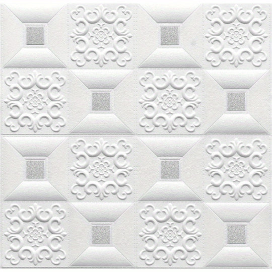 BrickLux | 3D Ziegel Wandtapete – Selbstklebend & wasserfester Silber 70*70 cm Decorique.de