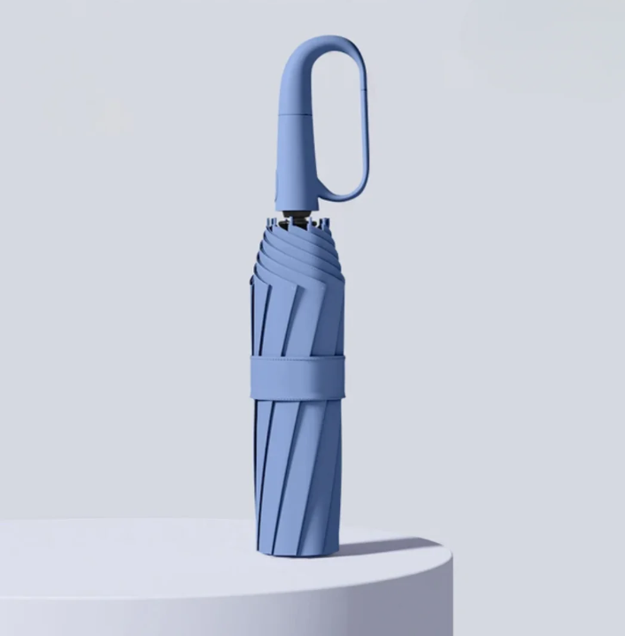 BrightRain | Windfester Regenschirm mit reflektierendem Rand Blau Decorique.de