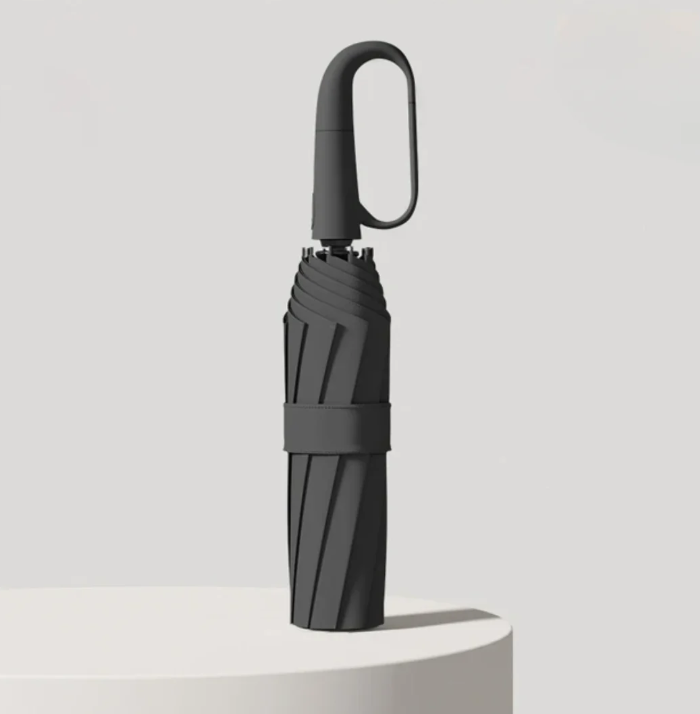 BrightRain | Windfester Regenschirm mit reflektierendem Rand Schwarz Decorique.de