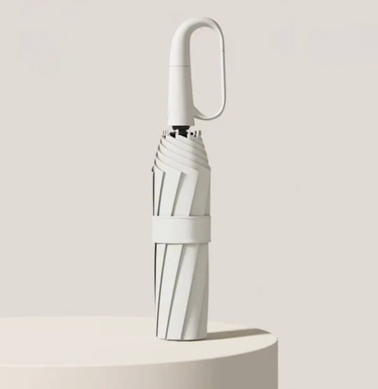 BrightRain | Windfester Regenschirm mit reflektierendem Rand Weiß Decorique.de