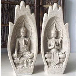 BuddhaUnity | 2 Stück Buddha Figur Beige Decorique.de