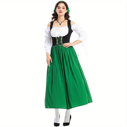 Burgzauber | Mittelalterliches Damenkleid – Traditioneller Bauernhausstil Grün Decorique.de