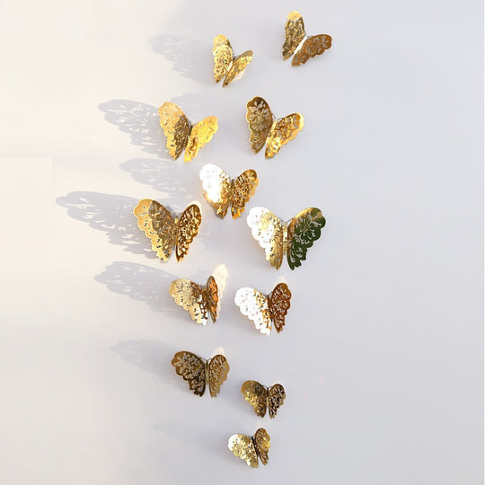 ButterCharm | 3D Schmetterling Wandsticker Gold A Decorique.de