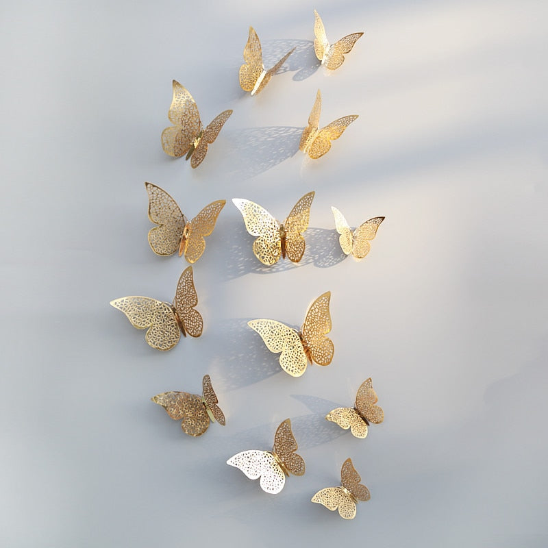 ButterCharm | 3D Schmetterling Wandsticker Gold B Decorique.de
