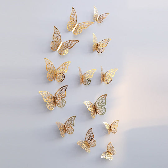 ButterCharm | 3D Schmetterling Wandsticker Gold C Decorique.de