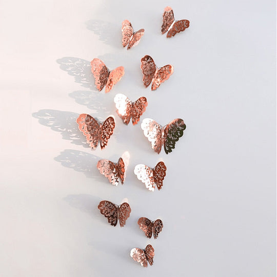 ButterCharm | 3D Schmetterling Wandsticker Roségold A Decorique.de