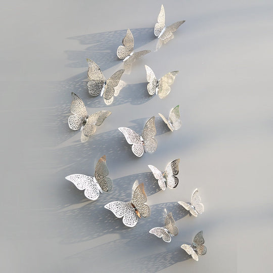 ButterCharm | 3D Schmetterling Wandsticker Silber B Decorique.de