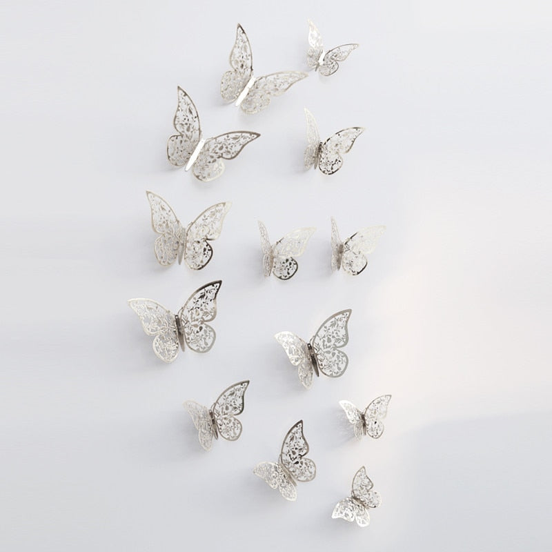 ButterCharm | 3D Schmetterling Wandsticker Silber C Decorique.de