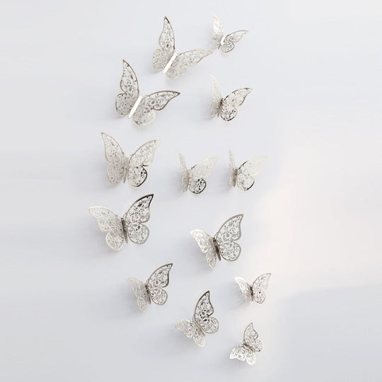 ButterCharm | 3D Schmetterling Wandsticker Silber C Decorique.de