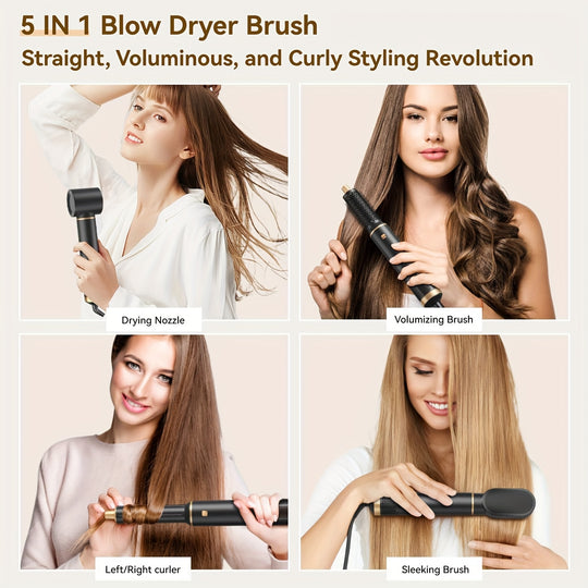 GlamFlow | 5-in-1 Haarstyler mit Aufsätzen für Locken & Glätten