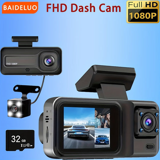 ClearRoad | 1080P Dash Cam – Vorderansicht, Rückansicht & Innenansicht