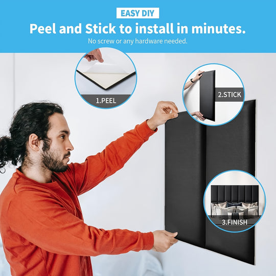 WallSoft | 3D wall panels set of 5 - Soft padded & self-adhesive