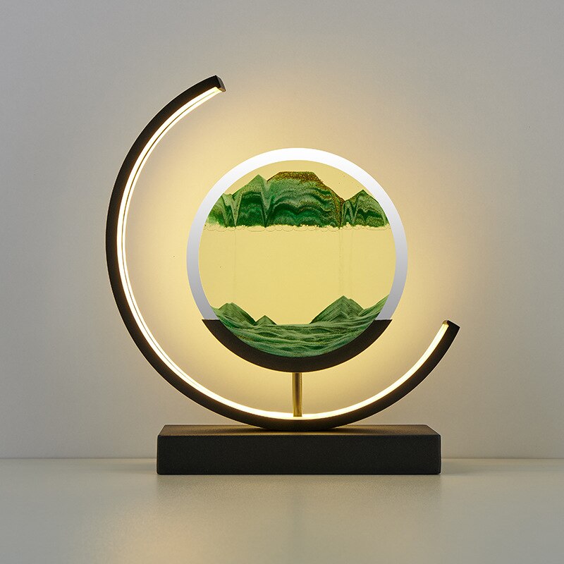 CalmSphere | Beruhigende & Faszinierende Sand-Bordlampe Grün Decorique.de